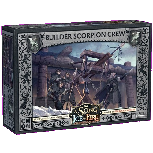 The Cool Mini Or Not A Song of Ice & Fire Builder Scorpion Crew set features Night’s Watch crew with powerful long-range weapons, ideal for recreating epic battles from George R. R. Martin’s saga.