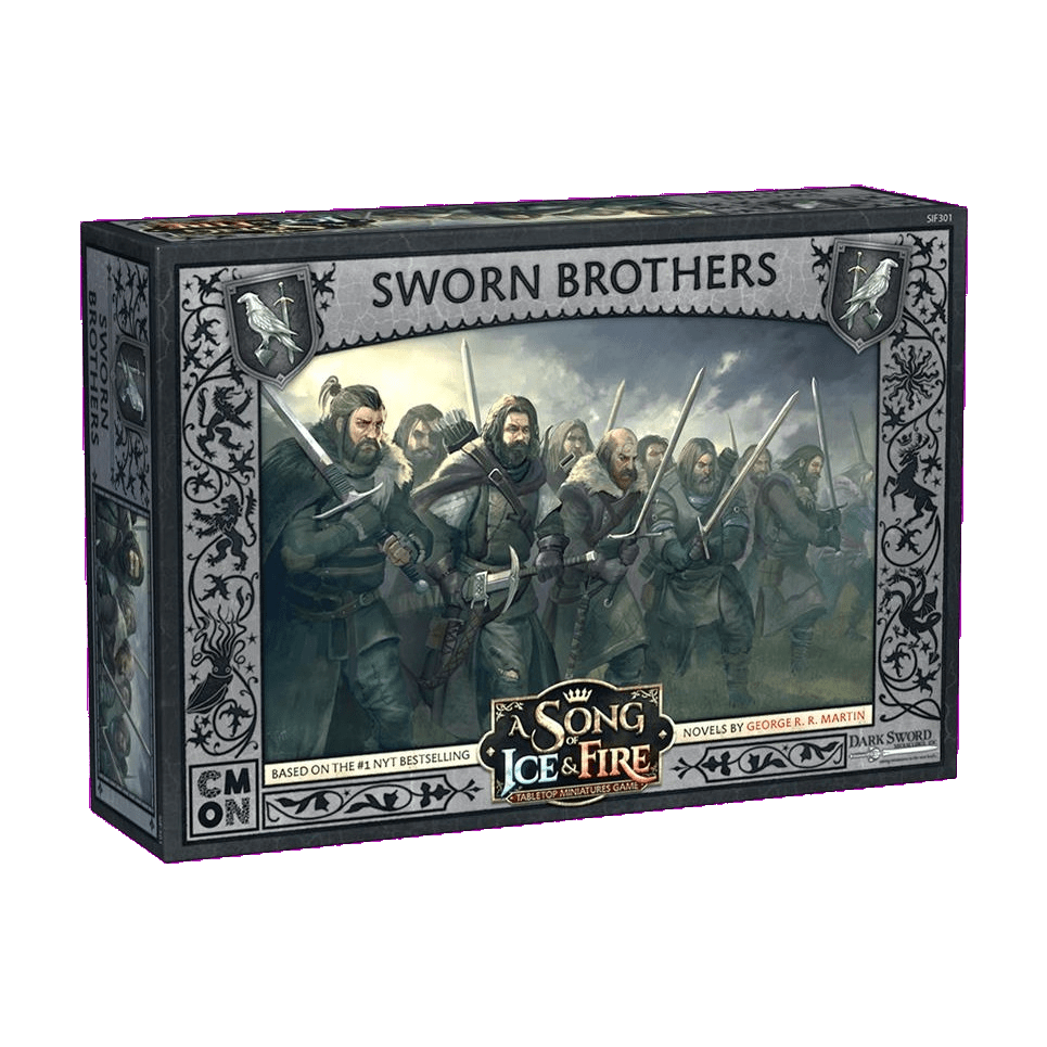 A box of A Song of Ice & Fire Sworn Brothers by Cool Mini Or Not for the tabletop miniatures game.