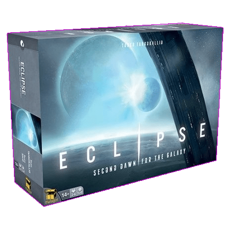 Jeu de société Eclipse: Second Dawn for the Galaxy (French) par Matagot, pour 2 à 6 joueurs dès 14 ans, avec une boîte illustrée d’une scène spatiale futuriste aux planètes et lumières brillantes.