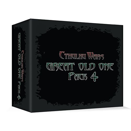 Cthulhu Wars: Great Old One Pack Four by Petersen Games comes in a black box with ornate borders and stylized text, making it a striking expansion for Cthulhu Wars fans.