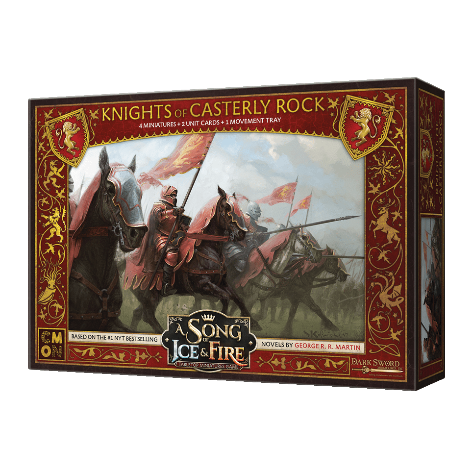 Get ready for your next tabletop miniatures session with A Song of Ice & Fire Knights of Casterly Rock by Cool Mini Or Not—a must-have game box for any fan!.
