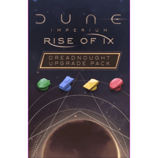 The Dire Wolf Dune: Imperium Rise of IX Dreadnought Upgrade Pack features four striking dreadnought miniatures with golden accents, offering a deluxe upgrade that perfectly complements your Rise of Ix expansion.