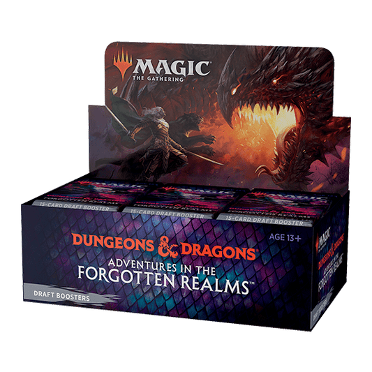 Experience epic Draft or Sealed games with Magic The Gathering: Adventures in the Forgotten Realms Draft Boosters (36 Packs) - EN by Wizards of the Coast, featuring stunning fantasy-themed packaging.