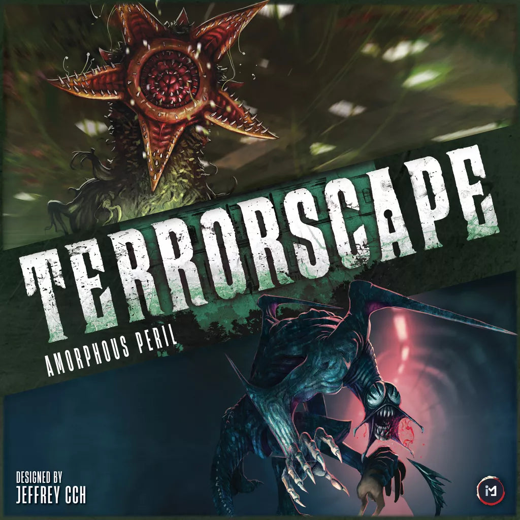 The Terrorscape Bundle by ICE Makes features a game cover with a monstrous plant-like creature with a star-shaped mouth above and a menacing, clawed beast below. Designed by Jeffrey CCH.